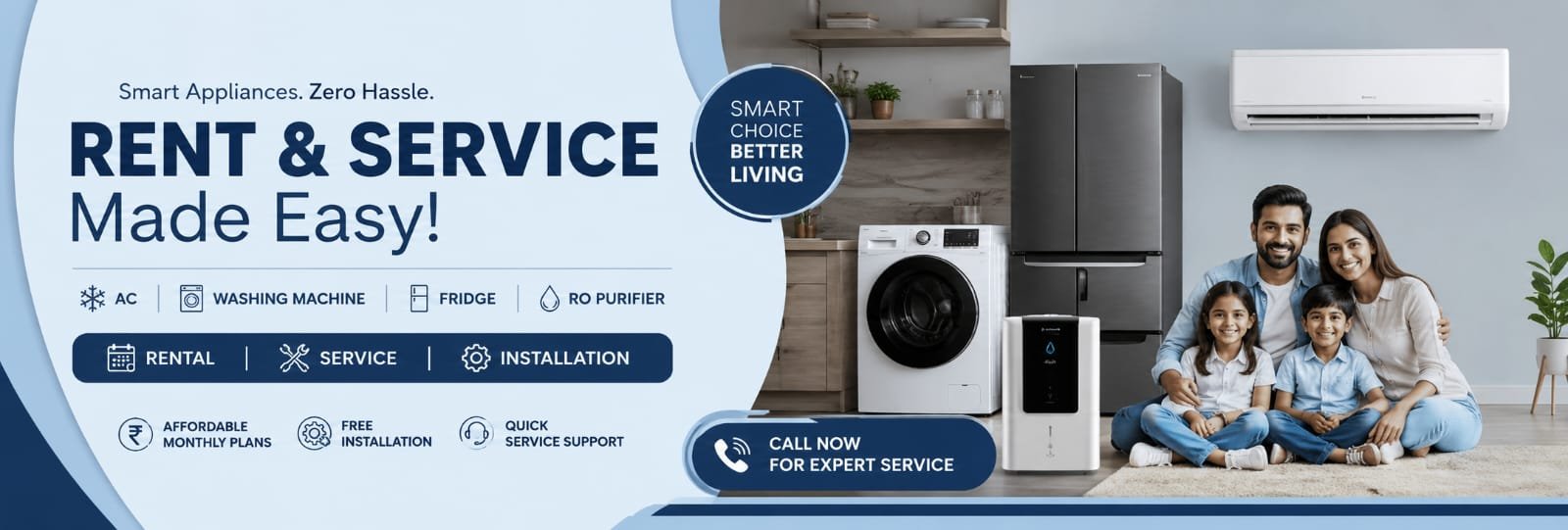 Book My Services — Rent & Repair AC, RO, Washing Machine & Fridge in Delhi